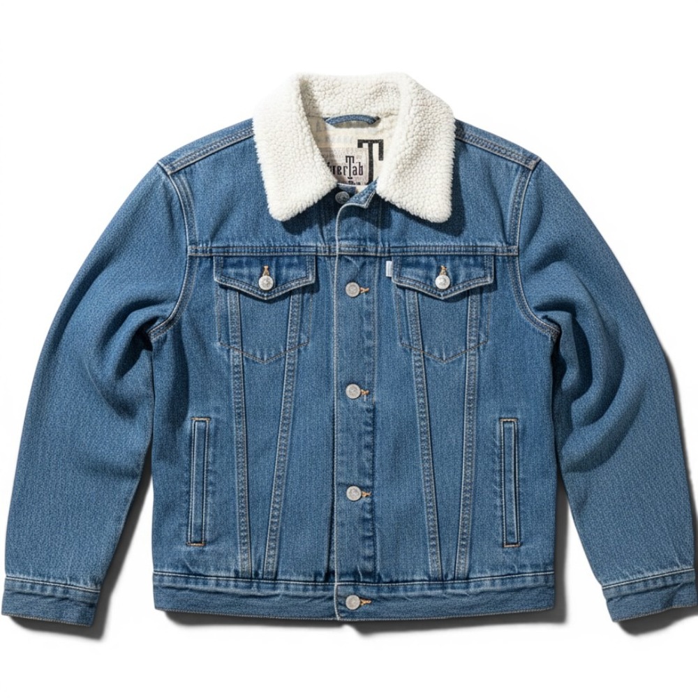 NWT Levi's Trucker Jacket Boys Medium Blue NWT Sherpa‎ Collar SilverTab Denim